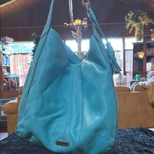 Blue Leather Coach Hobo Bag